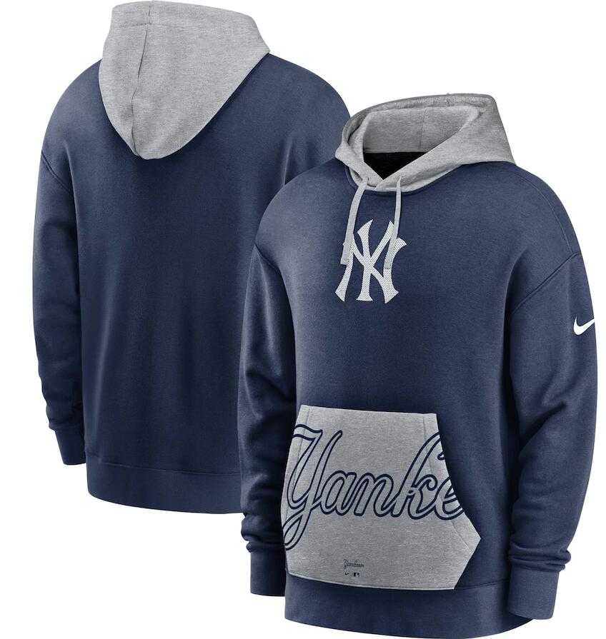 Men's New York Yankees Nike Navy Gray Heritage Tri Blend Pullover Hoodie,We sell and wholesale Men's New York Yankees Nike Navy Gray Heritage Tri Blend Pullover Hoodie on line form chian!